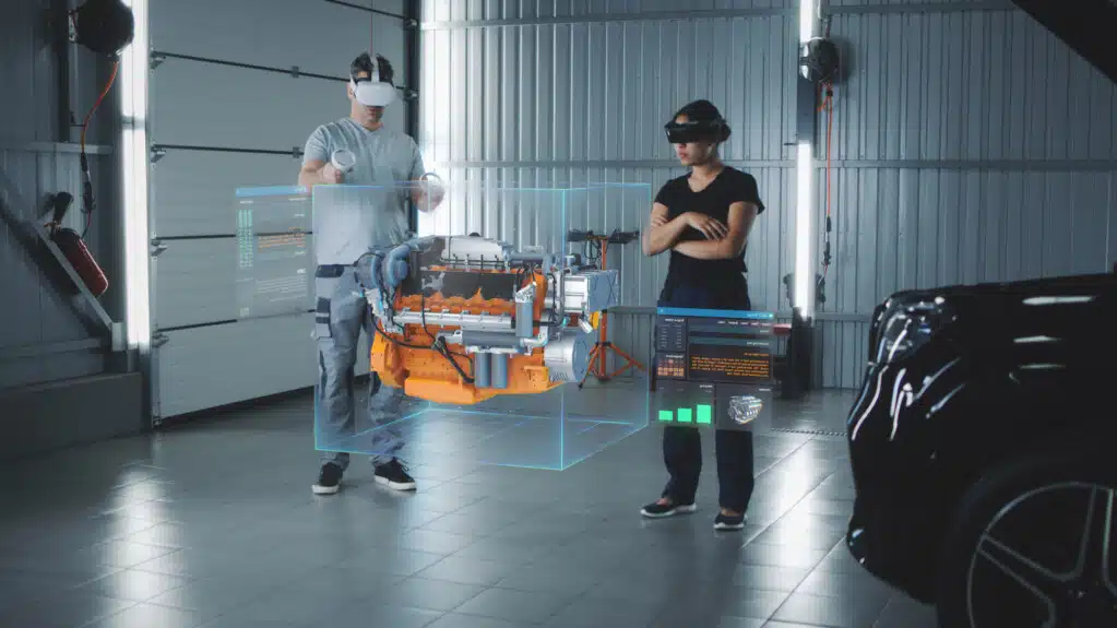 Immersive learning : l'utilisation de casques de réalité virtuelle en formation pour visualiser un moteur.