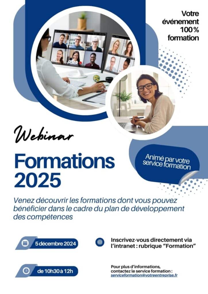 Affiche de promotion de la formation au sein de l'entreprise