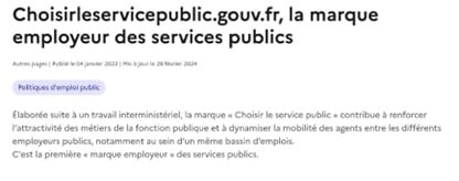 Exemple de slogan et de nom de site web, vu sur : https://www.fonction-publique.gouv.fr/