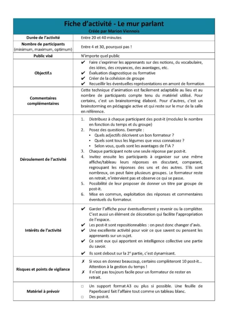 Click to download the Talking Wall activity sheet