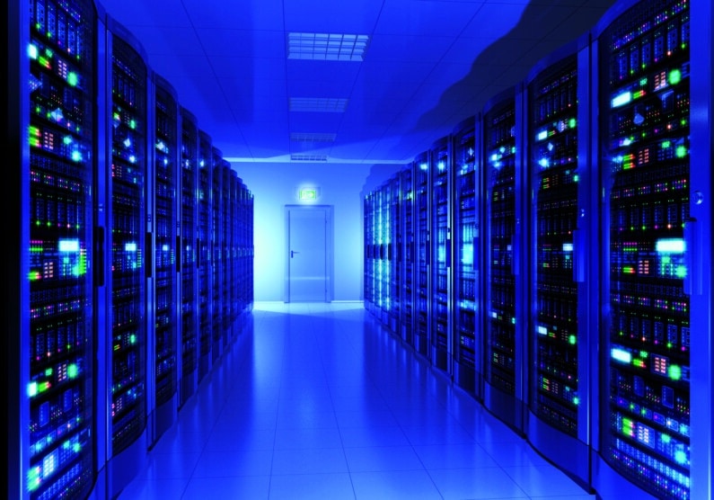 The servers in a data centre are organised in racks